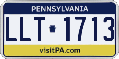 PA license plate LLT1713