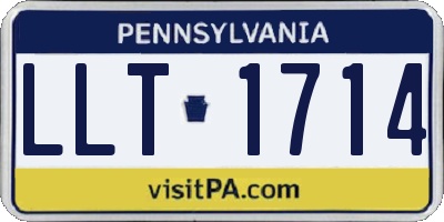 PA license plate LLT1714