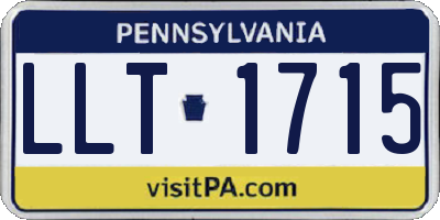 PA license plate LLT1715