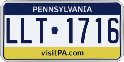 PA license plate LLT1716