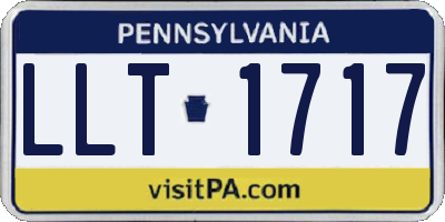 PA license plate LLT1717