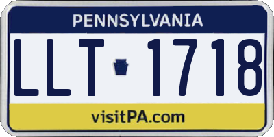 PA license plate LLT1718