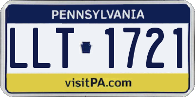 PA license plate LLT1721