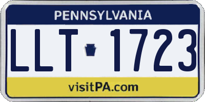PA license plate LLT1723