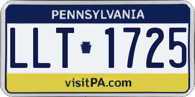 PA license plate LLT1725
