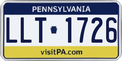 PA license plate LLT1726