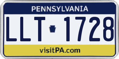 PA license plate LLT1728