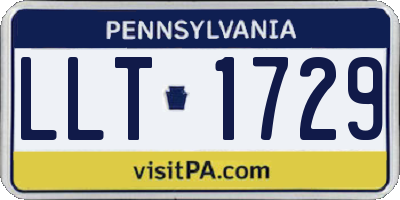 PA license plate LLT1729