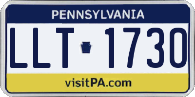 PA license plate LLT1730