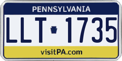 PA license plate LLT1735