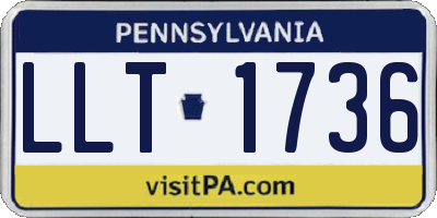 PA license plate LLT1736