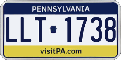 PA license plate LLT1738