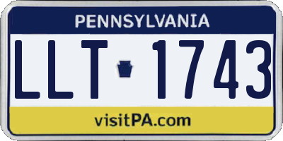 PA license plate LLT1743