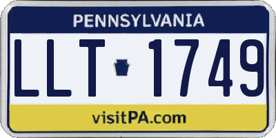 PA license plate LLT1749