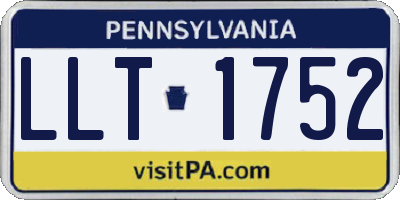 PA license plate LLT1752