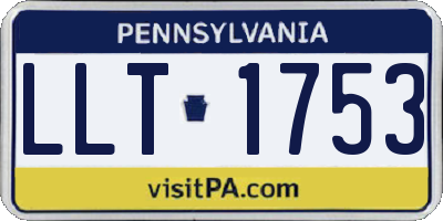 PA license plate LLT1753