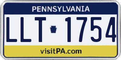 PA license plate LLT1754