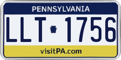 PA license plate LLT1756