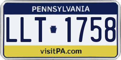PA license plate LLT1758