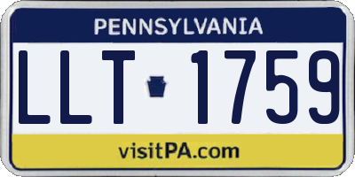 PA license plate LLT1759