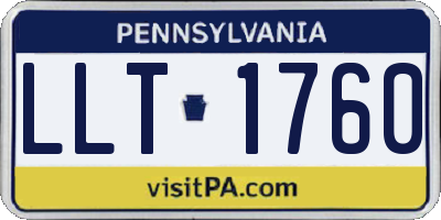 PA license plate LLT1760