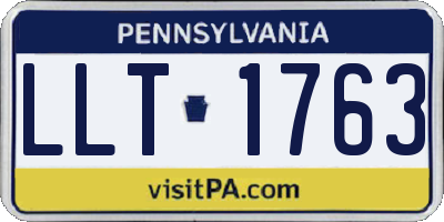 PA license plate LLT1763