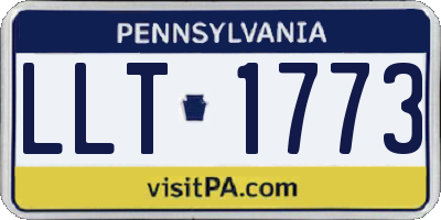 PA license plate LLT1773