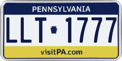 PA license plate LLT1777