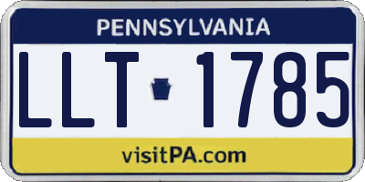 PA license plate LLT1785