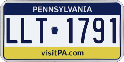 PA license plate LLT1791