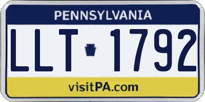 PA license plate LLT1792