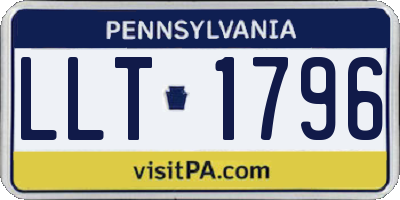 PA license plate LLT1796