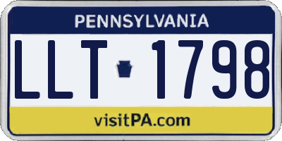 PA license plate LLT1798