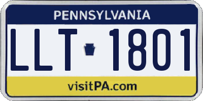PA license plate LLT1801