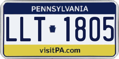 PA license plate LLT1805