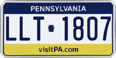 PA license plate LLT1807