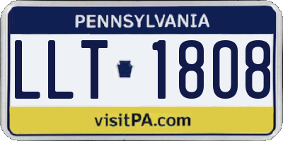 PA license plate LLT1808