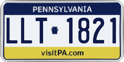PA license plate LLT1821