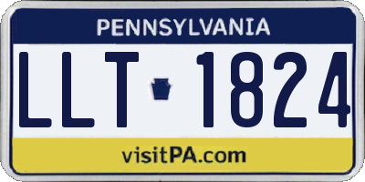 PA license plate LLT1824