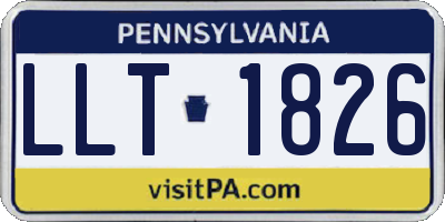 PA license plate LLT1826