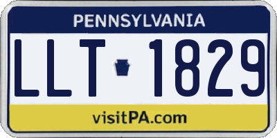 PA license plate LLT1829