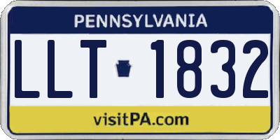 PA license plate LLT1832