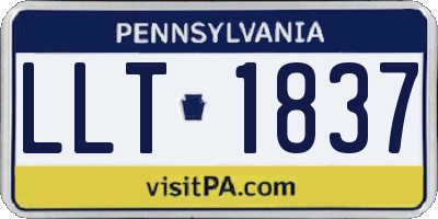 PA license plate LLT1837