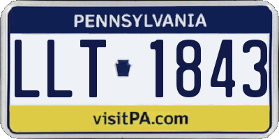 PA license plate LLT1843