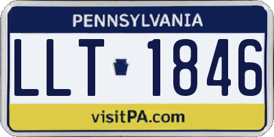 PA license plate LLT1846