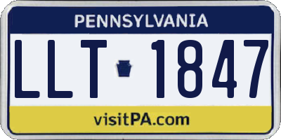 PA license plate LLT1847