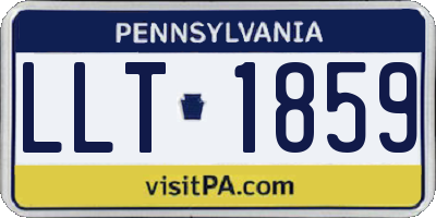 PA license plate LLT1859