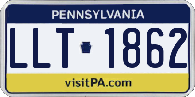 PA license plate LLT1862