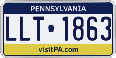 PA license plate LLT1863