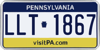 PA license plate LLT1867